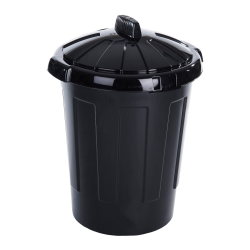 Black Plastic Dustbin with Lid Each Black Plastic Dustbin with Lid Each