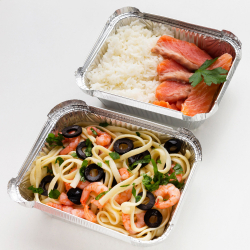 Foil Container with food inside Foil Container with food inside