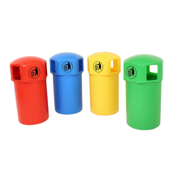 Closed Top Litter Bins with Tidy Man Logo (145ltr) - Each Closed Top Litter Bins with Tidy Man Logo (145ltr) - Each