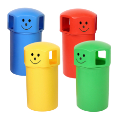 Closed Top Litter Bins with Smiley Face