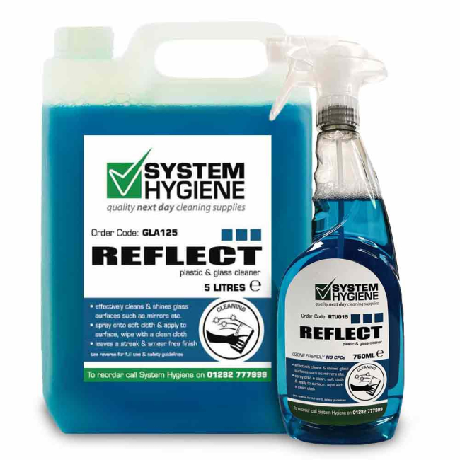 System Hygiene Reflect Glass & Plastic Cleaner - 5ltr/ 750ml System Hygiene Reflect Glass & Plastic Cleaner - 5ltr/ 750ml