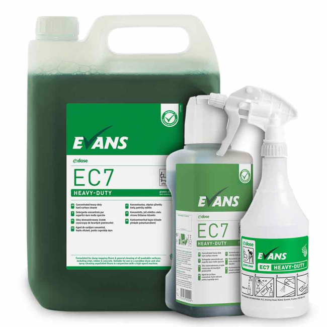 Evans Vanodine EC7 (Green Zone) Heavy Duty Concentrated Cleaner & Maintainer - 5ltr / 1ltr Evans Vanodine EC7 (Green Zone) Heavy Duty Concentrated Cleaner & Maintainer - 5ltr / 1ltr