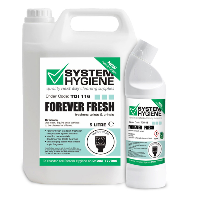 System Hygiene Forever Fresh Apple Toilet Cleaner - 5ltr / 1ltr System Hygiene Forever Fresh Apple Toilet Cleaner - 5ltr / 1ltr
