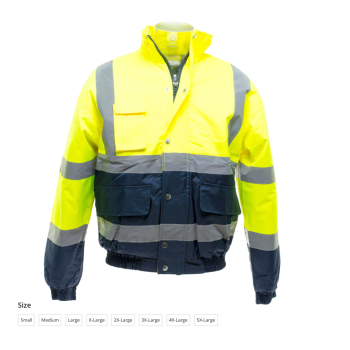 High Visibility Blue/Yellow Two Tone Bomber Jacket High Visibility Blue/Yellow Two Tone Bomber Jacket
