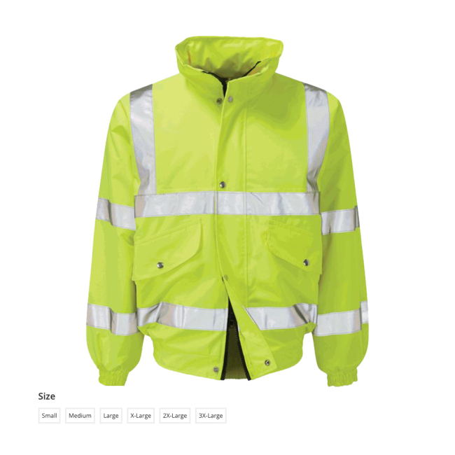 High Visibility Yellow Bomber Jacket - Each High Visibility Yellow Bomber Jacket - Each