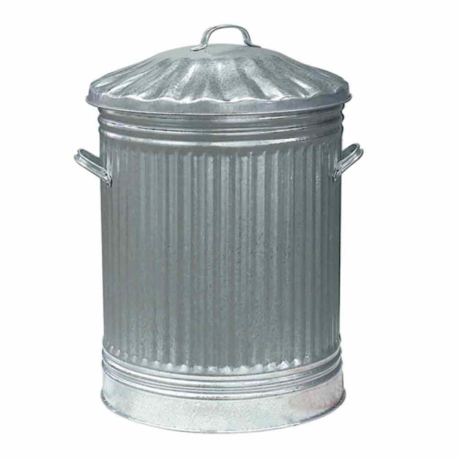 Galvanised Dustbin with Lid - Each Galvanised Dustbin with Lid - Each