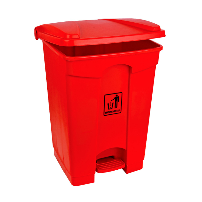 Red 45ltr Polyproplyene Pedal Bin - Each Red 45ltr Polyproplyene Pedal Bin - Each