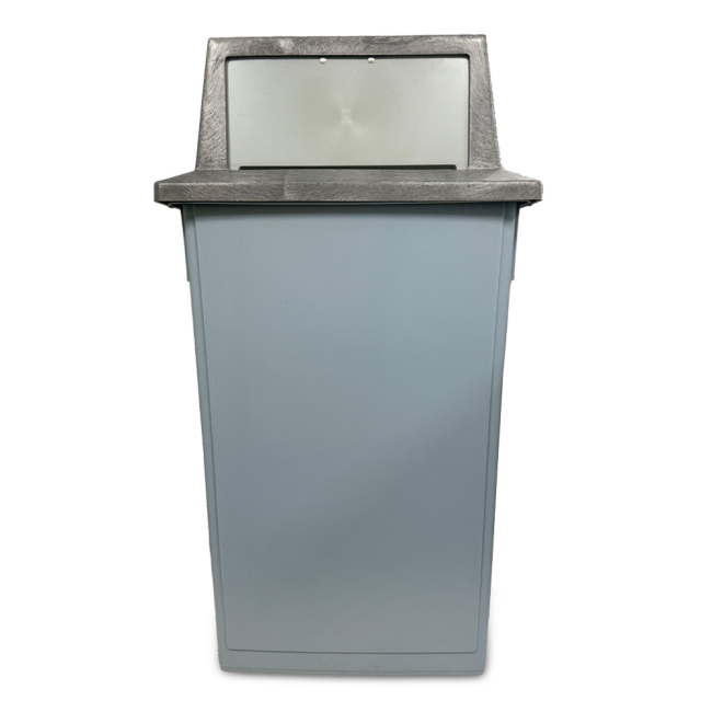 Grey Wallhugger Swing Top Litter Bin (90ltr) - Each Grey Wallhugger Swing Top Litter Bin (90ltr) - Each