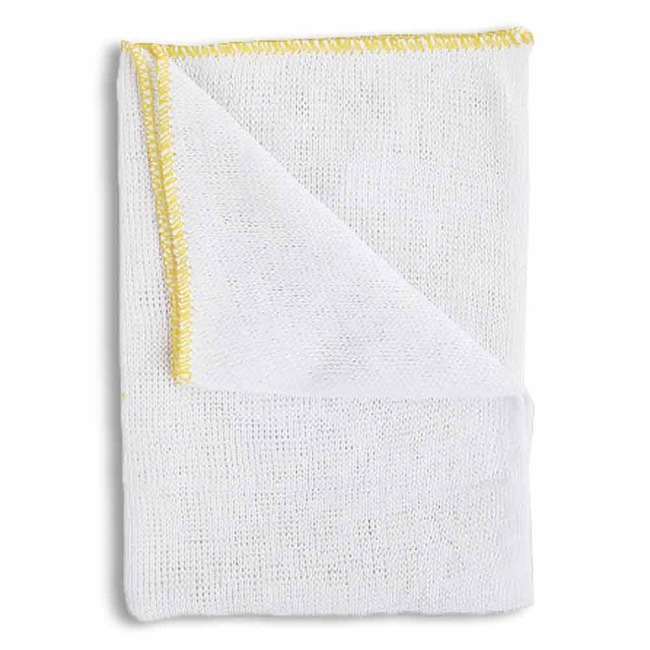 Yellow Trim Bleached Dishcloth (18Inchx10Inch) - Pack of 20 Yellow Trim Bleached Dishcloth (18Inchx10Inch) - Pack of 20