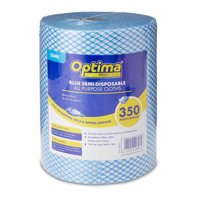 Blue All Purpose J-Cloth Roll - 350 Sheets per Roll Blue All Purpose J-Cloth Roll - 350 Sheets per Roll