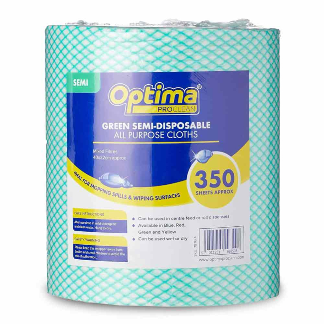 Green All Purpose J-Cloth Roll - 350 Sheets per Roll Green All Purpose J-Cloth Roll - 350 Sheets per Roll