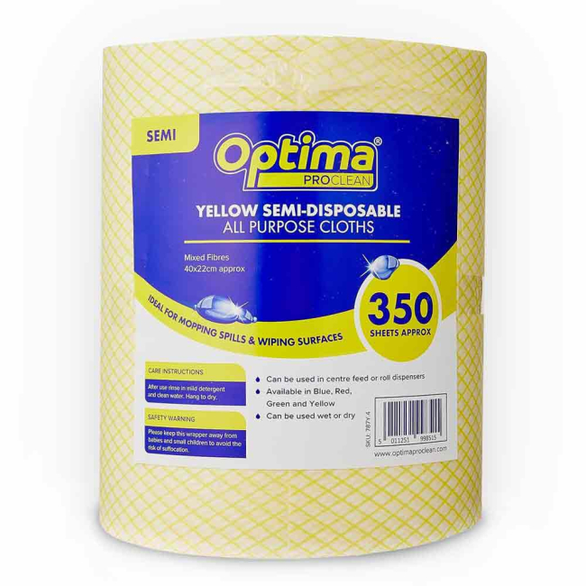 Yellow All Purpose J-Cloth Roll - 350 Sheets per Roll Yellow All Purpose J-Cloth Roll - 350 Sheets per Roll