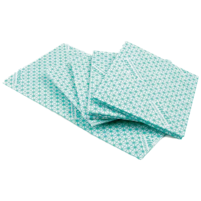 Green Vileda Professional Medium Weight Cloths - Pack of 10 Green Vileda Professional Medium Weight Cloths - Pack of 10