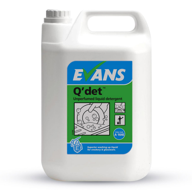 Evans Vanodine Q'Det Unperfumed Washing Up Liquid - 5ltr Evans Vanodine Q'Det Unperfumed Washing Up Liquid - 5ltr