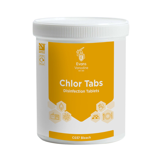 Evans Vanodine Chlor Chlorine Bleach Tablets - Case of 200 Evans Vanodine Chlor Chlorine Bleach Tablets - Case of 200