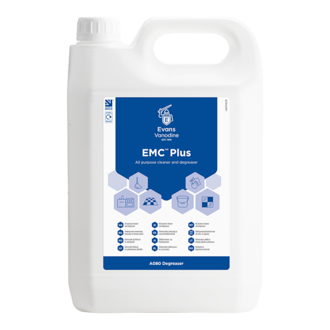 Evans Vanodine EMC Plus Alkaline Cleaner - 5ltr Evans Vanodine EMC Plus Alkaline Cleaner - 5ltr