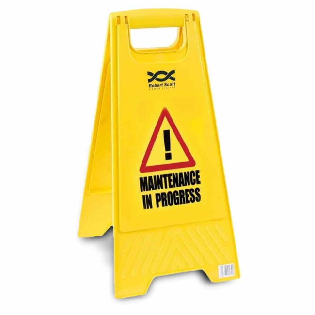 Plastic Folding 'Maintenance In Progress' Caution Sign - Each Plastic Folding 'Maintenance In Progress' Caution Sign - Each
