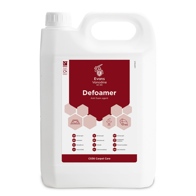 Evans Vanodine Defoamer Solution - 5ltr Evans Vanodine Defoamer Solution - 5ltr
