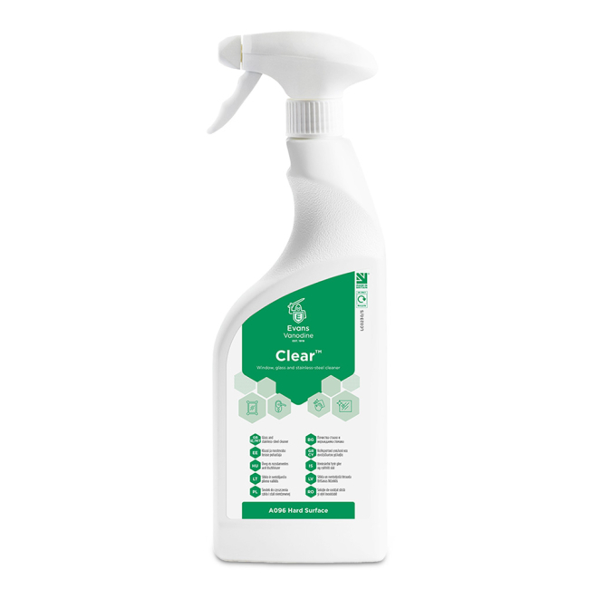 Evans Vanodine Clear Glass & Window Cleaner - 750ml Evans Vanodine Clear Glass & Window Cleaner - 750ml