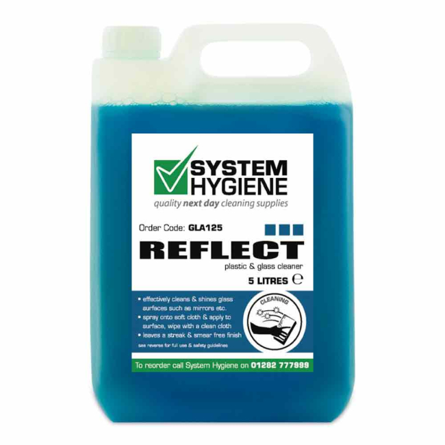 System Hygiene Reflect Glass & Plastic Cleaner - 5ltr System Hygiene Reflect Glass & Plastic Cleaner - 5ltr