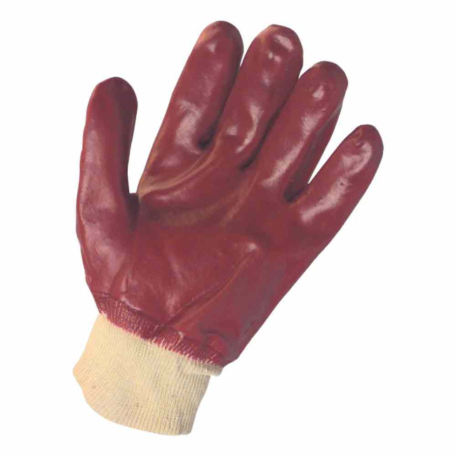 Red PVC Coated Knitwrist Gloves - Pair Red PVC Coated Knitwrist Gloves - Pair