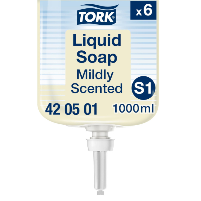 Tork Mildly Scented Liquid Soap S1 Fresh Scent 6x1000ml 420501 Tork Mildly Scented Liquid Soap S1 Fresh Scent 6x1000ml 420501