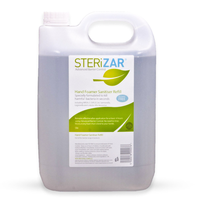 Sterizar Alcohol Free Foaming Hand Sanitiser - 5ltr Sterizar Alcohol Free Foaming Hand Sanitiser - 5ltr
