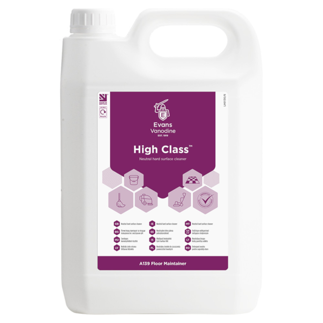 Evans Vanodine High Class Neutral Hard Surface Cleaner - 5ltr Evans Vanodine High Class Neutral Hard Surface Cleaner - 5ltr