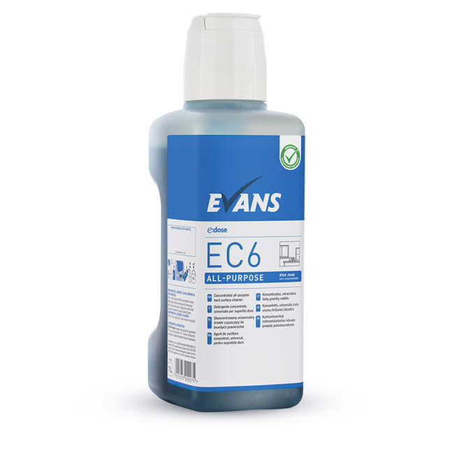 Evans Vanodine EC6 (Blue Zone) All Purpose Hard Surface Cleaner - 1ltr Evans Vanodine EC6 (Blue Zone) All Purpose Hard Surface Cleaner - 1ltr