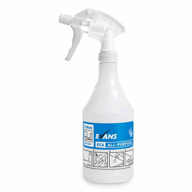 Evans Vanodine EC6 (Blue Zone) Empty Hard Surface Cleaner Bottle & Trigger Spray Evans Vanodine EC6 (Blue Zone) Empty Hard Surface Cleaner Bottle & Trigger Spray