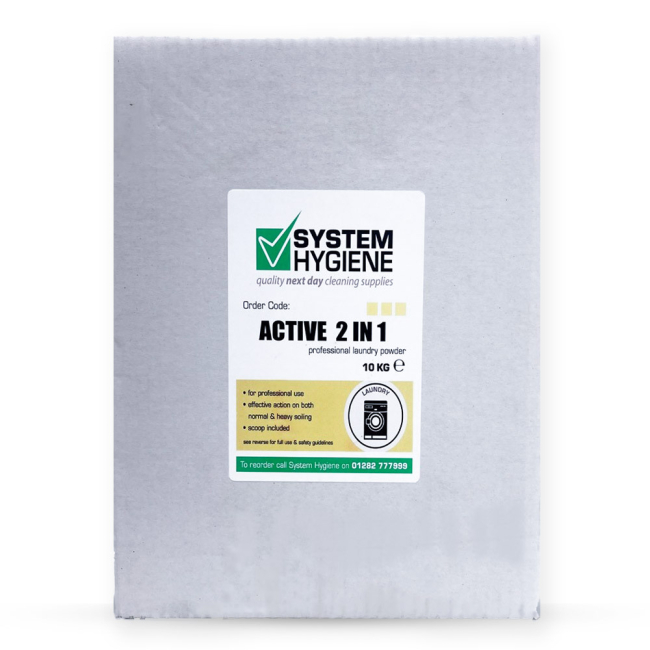 System Hygiene Active 2-in-1 Ultimate Laundry Powder - 10kg System Hygiene Active 2-in-1 Ultimate Laundry Powder - 10kg