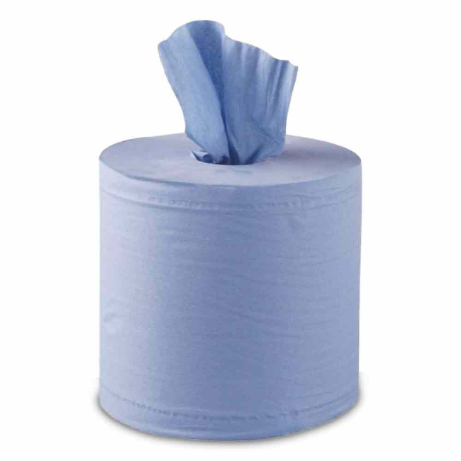 Blue 150m 2ply Centrefeed Rolls (16.6cm) - Case of 6 Blue 150m 2ply Centrefeed Rolls (16.6cm) - Case of 6