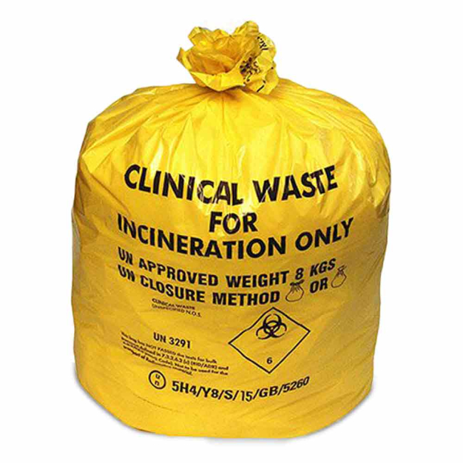 Yellow Clinical Waste Sacks (361x711x990mm) - Case of 200 Yellow Clinical Waste Sacks (361x711x990mm) - Case of 200