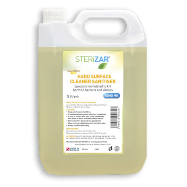 Sterizar Lemon Scented Hard Surface Sanitiser - 5ltr Sterizar Lemon Scented Hard Surface Sanitiser - 5ltr