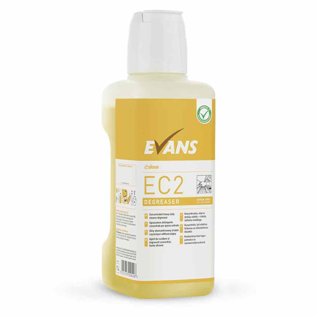 Evans Vanodine EC2 (Yellow Zone) Heavy Duty Concentrated Cleaner & Degreaser - 1ltr Evans Vanodine EC2 (Yellow Zone) Heavy Duty Concentrated Cleaner & Degreaser - 1ltr