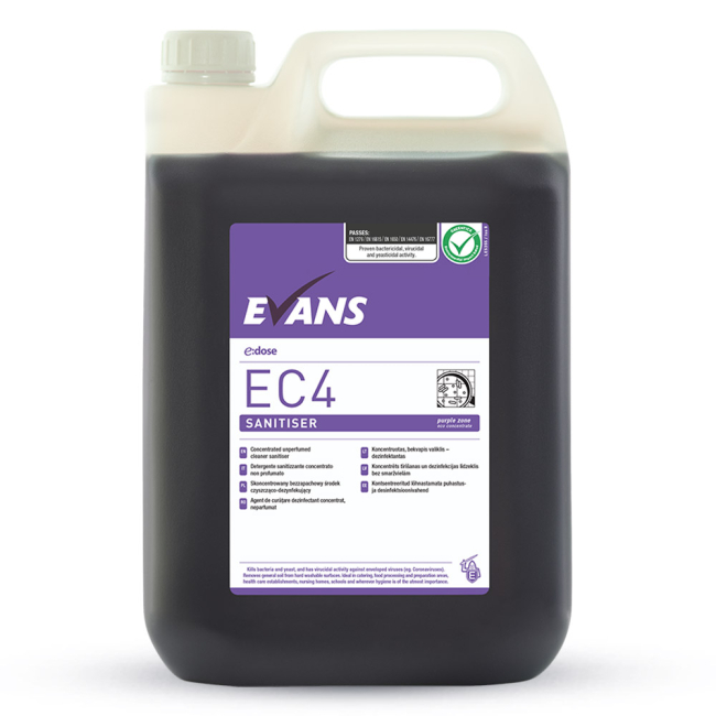 Evans Vanodine EC4 (Purple Zone) Multi Surface Cleaner & Sanitiser - 5ltr Evans Vanodine EC4 (Purple Zone) Multi Surface Cleaner & Sanitiser - 5ltr