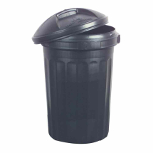Wham! Black Plastic Dustbin with Lid - Each