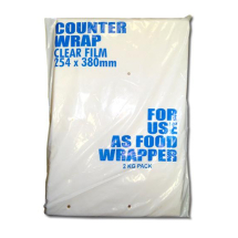 Butchers Clear Counter Food Wrap (254mm x 380mm) - Each