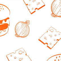 Orange Printed Burger Wraps (25cm x 32cm) - Case of 2000