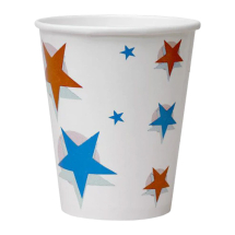 Star Ball Printed Waxed Paper (22oz) Cold Drink Cups - Case of 1000