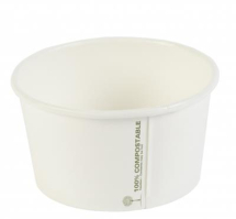 16oz White Biodegradable Soup Container - Case of 500