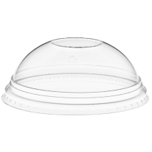Recyclable Clear Domed Lids (9oz) Smoothie Cup w/ Straw Slot - Case of 2000