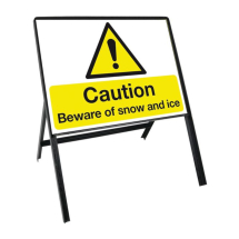 Heavy Duty Caution Beware of Snow & Ice Sign - Each