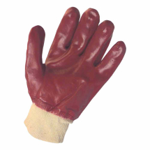 Red PVC Coated Knitwrist Gloves - Pair
