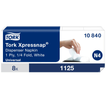 Tork Xpressnap 1ply White Dispenser Napkins - Case of 9000