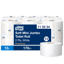 Tork (110254) Mini Jumbo 170m 2ply Toilet Rolls - Case of 12