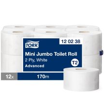 Tork (120238) Mini Jumbo 170m Toilet Rolls - Case of 12