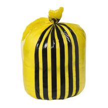 80Ltr 15Kg Yellow Tiger Stripe UN Clinical Waste Bags (380x740x915mm) - Case of 200