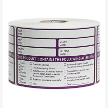 Food Preparation & Allergen Contents Label - Roll 500