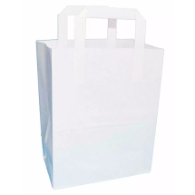 White Durakraft Small Paper Bag Carrier - Pack of 250